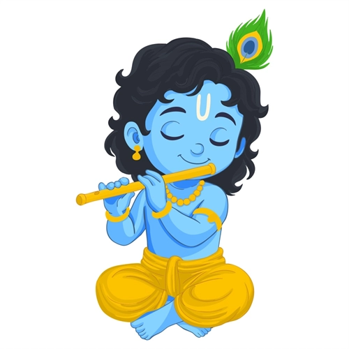 Balkrishna Theme Krishna Flute Transparent Sticker